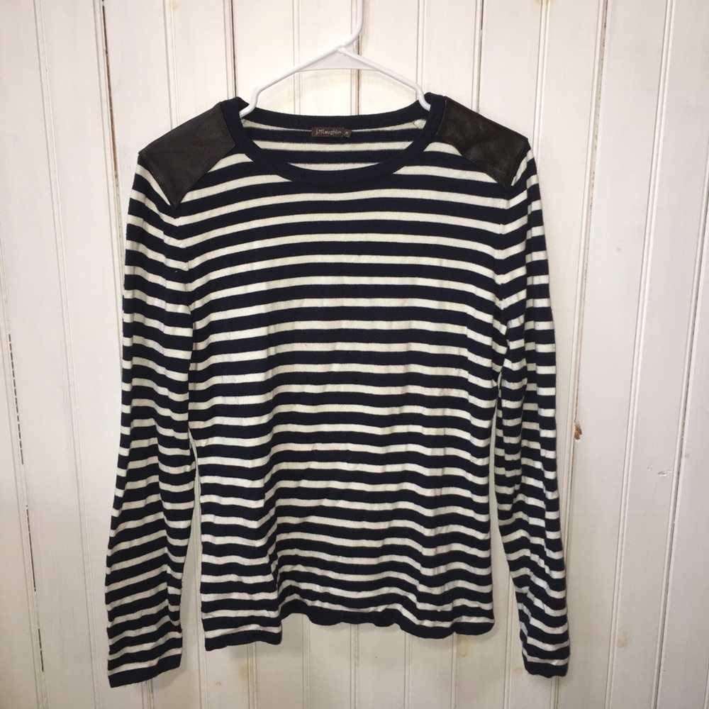J McLauglin Nautical Striped Accented Sweater